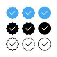 Set of Check, Tick Flat Vector Icons