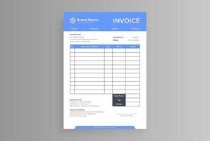 two color business invoice with header vector