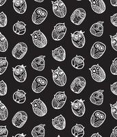 Owls hand drawn seamless pattern vector