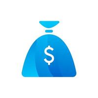 Money bag for carry coins or banknotes icon vector