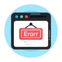 error en la página del sitio web vector