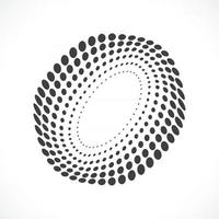 Abstract vector circle frame halftone dots logo emblem design.