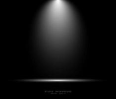 Empty black gradient studio room background. backdrop light interior vector