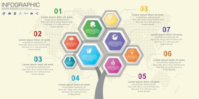 Abstract tree infographics elements. vector