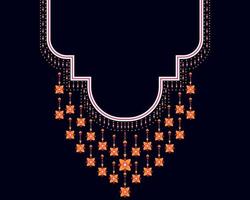 Geometric ethnic oriental pattern. Necklace embroidery design. vector