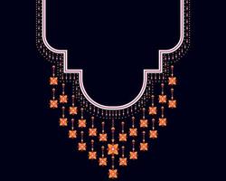 Geometric ethnic oriental pattern. Necklace embroidery design. vector