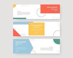 Web banner template set. Collection of horizontal banners design. vector