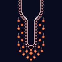 Geometric ethnic oriental pattern. Necklace embroidery design. vector