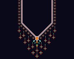 patrón oriental étnico geométrico. diseño de bordado de collar. vector