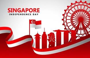 Independence Day Singapore Background vector
