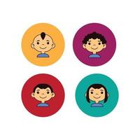 head kids in a circle flat vector image