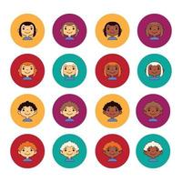 head kids in a circle flat vector image