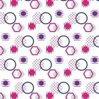 memphis seamless pattern vector with geometric shape