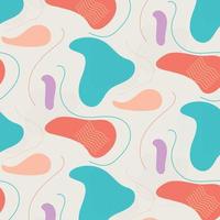 abstract organic shape seamless pattern with pastel color vector