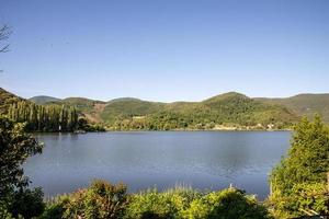 Piediluco or Marmore lake in the province of Terni, Italy, 2020 photo