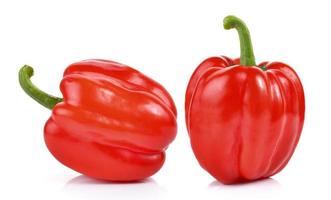 Red pepper over white background photo