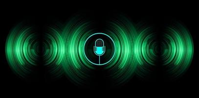 Sound waves oscillating dark light vector