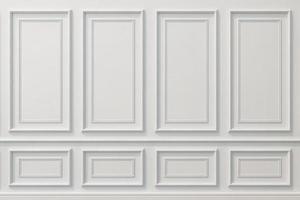 Pared clásica de paneles de madera blanca. diseño y tecnología