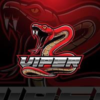 Viper snake mascot logo design vector