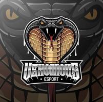 diseño de logotipo de mascota de esport de cabeza de cobra vector