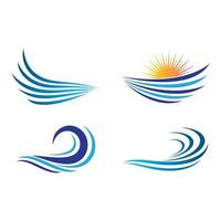 Water wave logo images vector