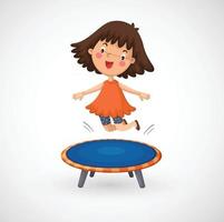 Ilustración de niña aislada sentada en una silla vector
