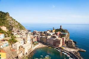 Vernazza in Cinque Terre, Italy - Summer 2016 - view from the hill photo