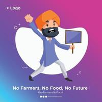 diseño de banner de un hombre punjabi está enojado y sosteniendo un letrero en la mano vector