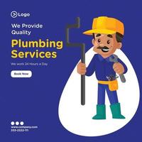 Banner design of plumbing services vector