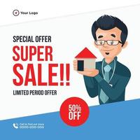 Real estate special offer super sale banner design vector