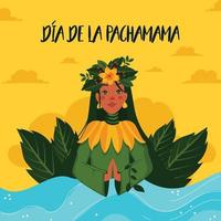 ilustración de dibujos animados de la plantilla de banner de dia de la pachamama vector