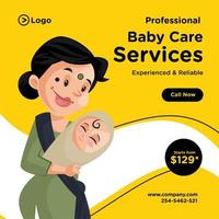 Professional baby care services banner design vector