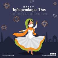 Happy independence day stay safe stay healthy banner design template vector