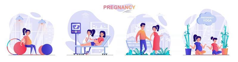 Pregnancy concept scenes set