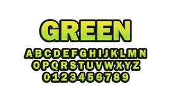 green font alphabet vector