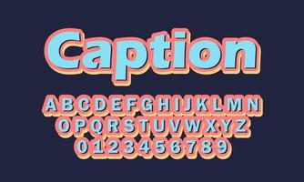 caption font alphabet vector