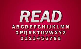 read font alphabet vector