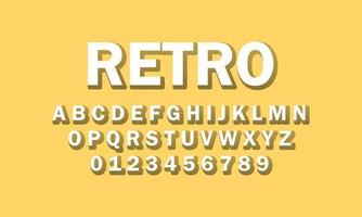 retro font alphabet vector