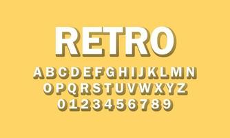 retro font alphabet vector