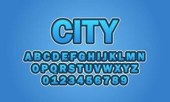 city font alphabet vector