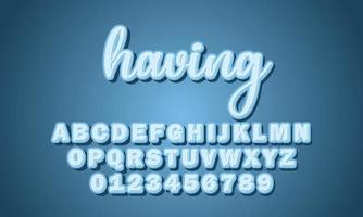 having font alphabet vector