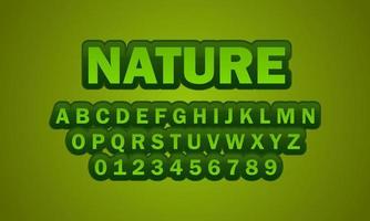 alfabeto de la fuente de la naturaleza vector