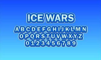 ice wars font alphabet vector