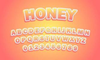 honey font alphabet vector
