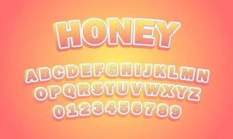 honey font alphabet vector