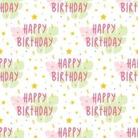 Happy birthday seamless pattern Isolated on white background vector