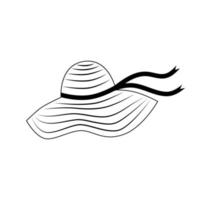 sombrero de mujer de verano en estilo doodle. linda ilustración vectorial. vector