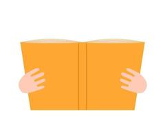 Open book in hand. Read book and enjoy literature. Open book vector