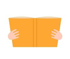 Open book in hand. Read book and enjoy literature. Open book vector