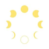 Moon phase change, month cycle icon. Moon calendar vector